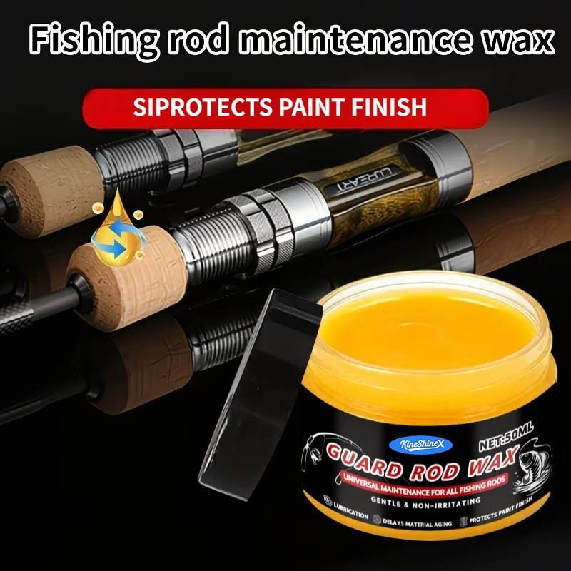 fishing rod guard wax, fishing rod maintenance, beeswax oil for fishing rods, sea rod maintenance, lure rod maintenance, rod protection, antioxidant rod wax, crack-resistant rod wax, corrosion-resistant rod wax, fishing gear care Australia - Yellow - Size
