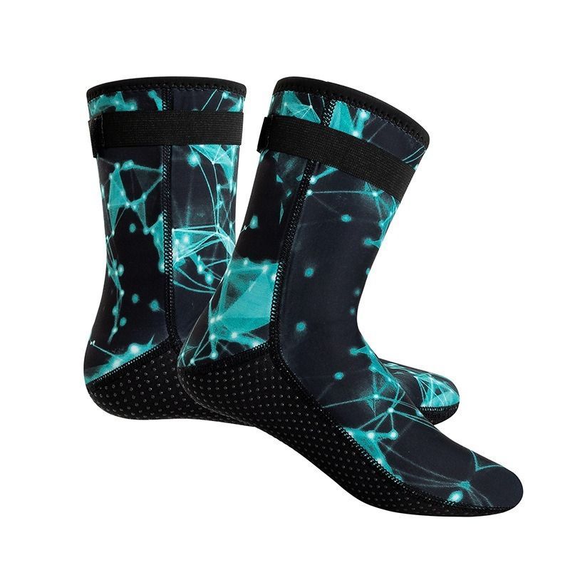 unisex diving socks, 3MM neoprene socks, mid-calf diving socks, hook-and-loop diving socks, water sports socks, diving snorkeling socks, beach volleyball socks, Australia diving gear, neoprene socks for men and women - Pink - Size L