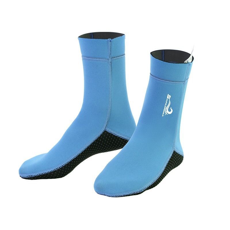 unisex diving socks, 3MM neoprene socks, mid-calf diving socks, hook-and-loop diving socks, water sports socks, diving snorkeling socks, beach volleyball socks, Australia diving gear, neoprene socks for men and women - Pink - Size S