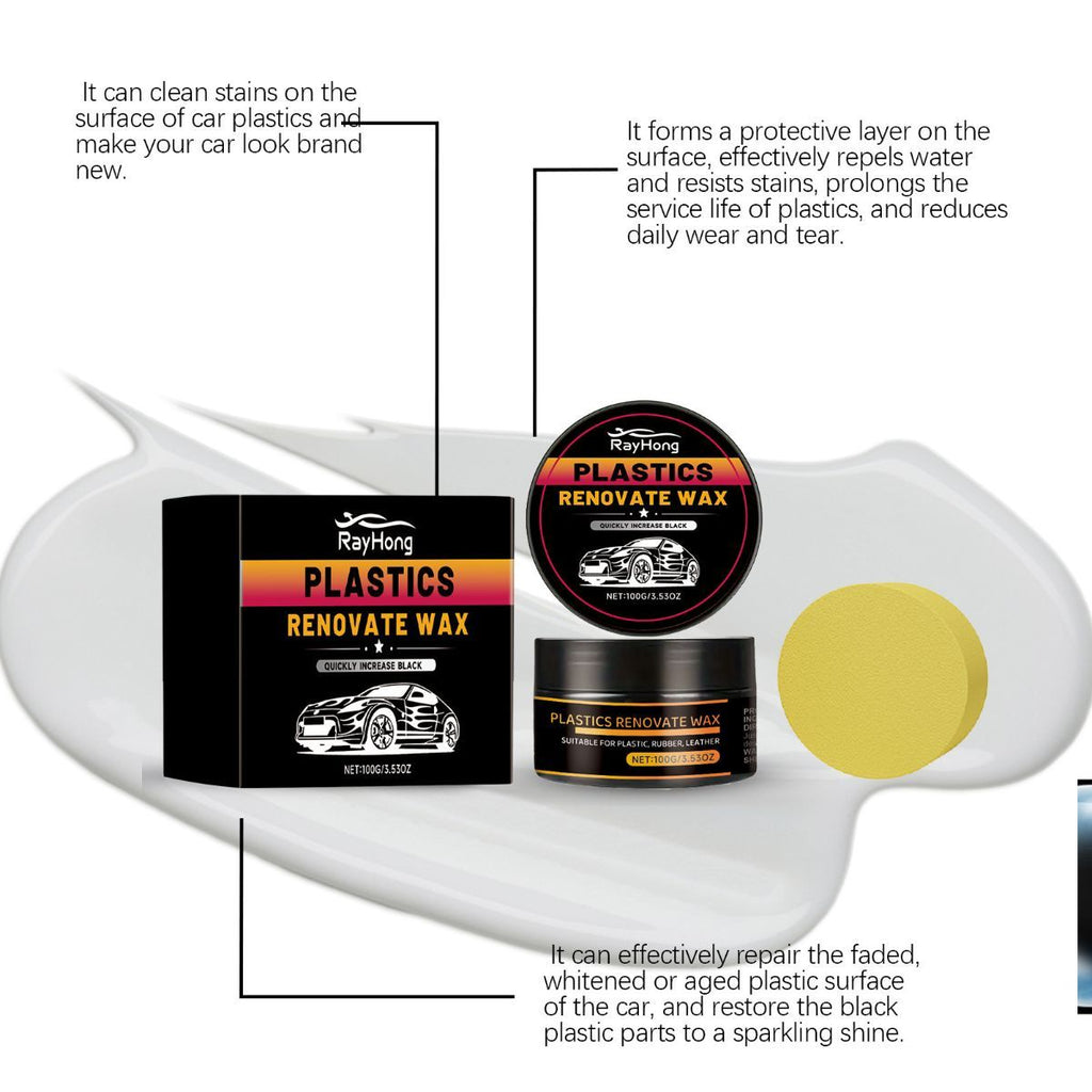 Car Plastic Renovate Wax Australian Car Care Plastic Restoration Wax Car Trim - White - Size 100g-2pcs