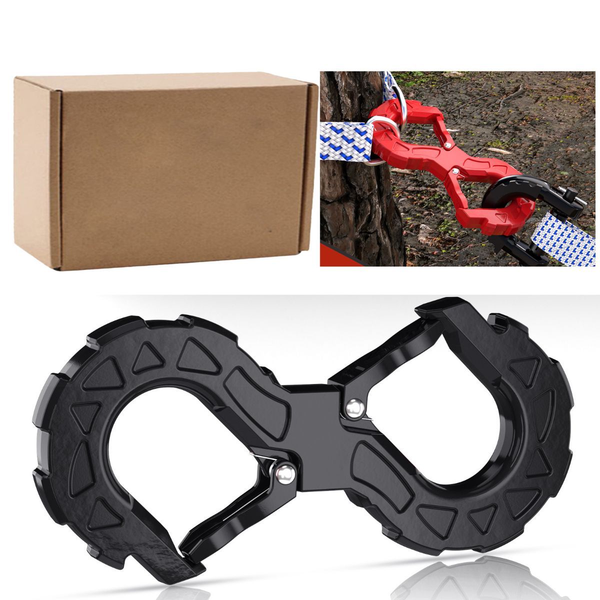 red heavy-duty S-shaped trailer tow hook, G80 steel, 14968.55 kg load capacity, off-road rescue, truck towing, SUV tow hook, vehicle recovery, self-locking tongue - Orange - Size S