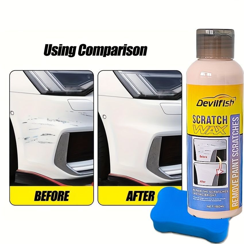 Car Scratch Repair Scratch Remover Paste Car Polish Car Wax DIY Car Detailing - Yellow - Size 01
