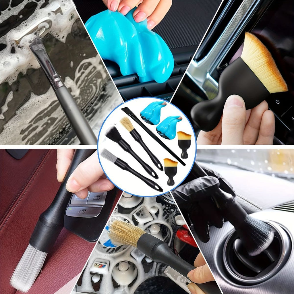 Car Detailing Brush Set Car Cleaning Kit Auto Detailing Supplies Car Interior - Black - Size 32 pieces
