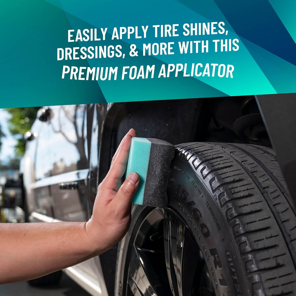 Tire Shine Applicator Pads - Foam Pads for Applying Tire Dressings, Protectants, Wax, Polish and Car Detailer Products for Trucks and SUVs , (Pack of 4)