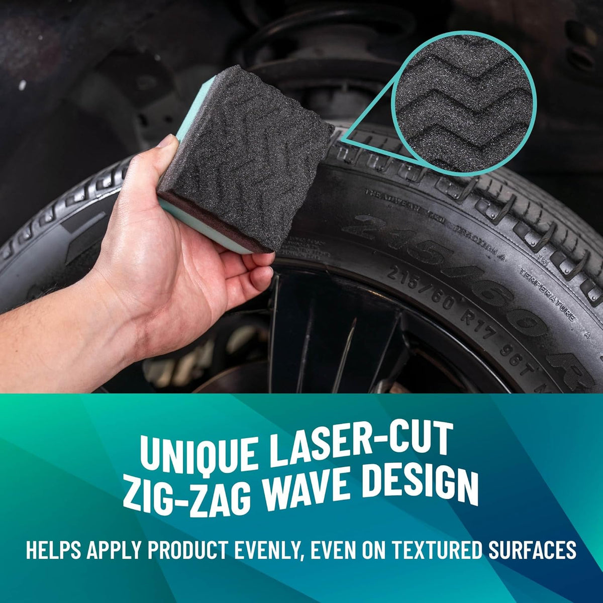 Tire Shine Applicator Pads - Foam Pads for Applying Tire Dressings, Protectants, Wax, Polish and Car Detailer Products for Trucks and SUVs , (Pack of 4)