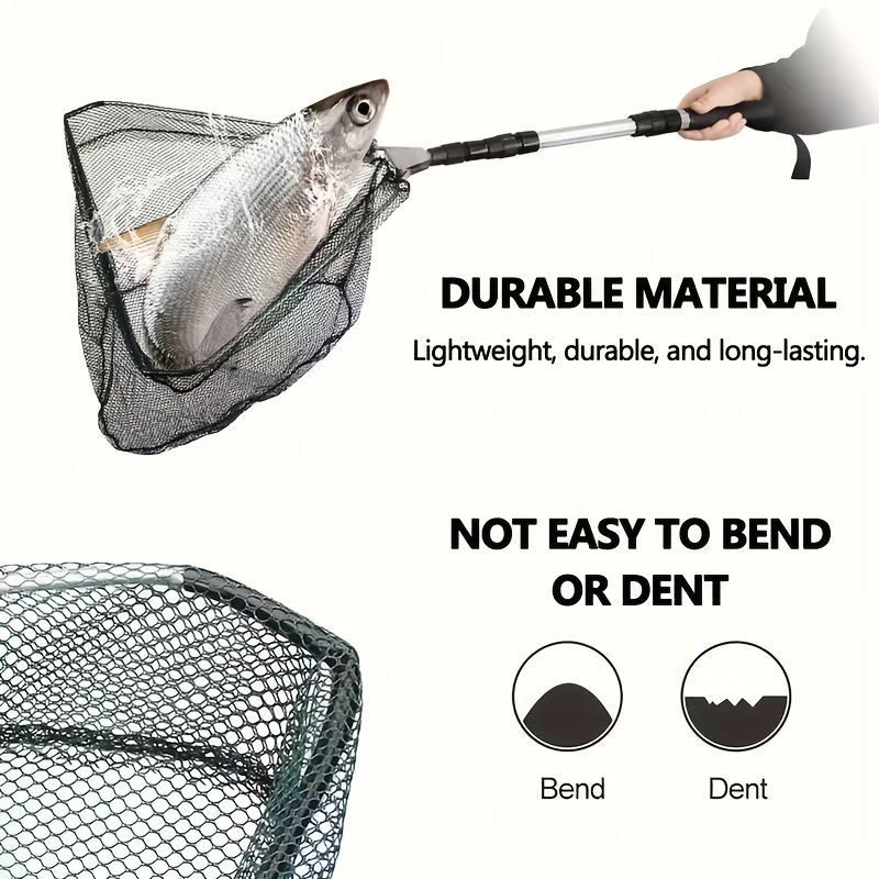 A multifunctional telescopic fishing net, the handle can be extended from 110 cm to 210 cm, which is very suitable for freshwater fishing, suitable for children and adults to use.