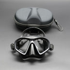 Professional adult small face free diving mask snorkeling mask box set, high-definition tempered glass electroplated lens, no / with camera bracket base snorkeling mask, small face fishing hunting snorkeling seaside play mask equipment