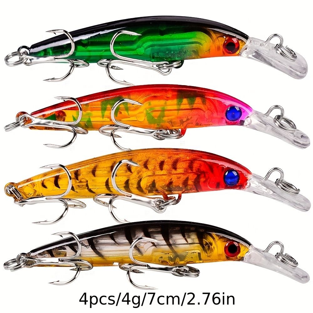 Proberos 20-piece fishing tackle set | hard bait set, suitable for striped bass and bass | scoop hook lure, minnow lure, jumper, pencil-shaped swim bait, fish hook, sea bass lure
