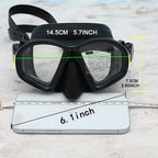 Professional adult small face free diving mask snorkeling mask box set, high-definition tempered glass electroplated lens, no / with camera bracket base snorkeling mask, small face fishing hunting snorkeling seaside play mask equipment
