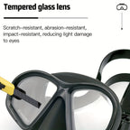Professional adult small face free diving mask snorkeling mask box set, high-definition tempered glass electroplated lens, no / with camera bracket base snorkeling mask, small face fishing hunting snorkeling seaside play mask equipment