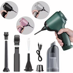 Three-in-one high-power cordless vacuum cleaner, suitable for both car and home use, with an ultra-long battery life. It can vacuum, blow air, remove dust, and clean pet hair. It comes with a variety of accessories and is ready to use immediately