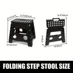 Black foldable camping stool, portable camping seat, lightweight outdoor furniture, durable stool for camping, compact camping gear