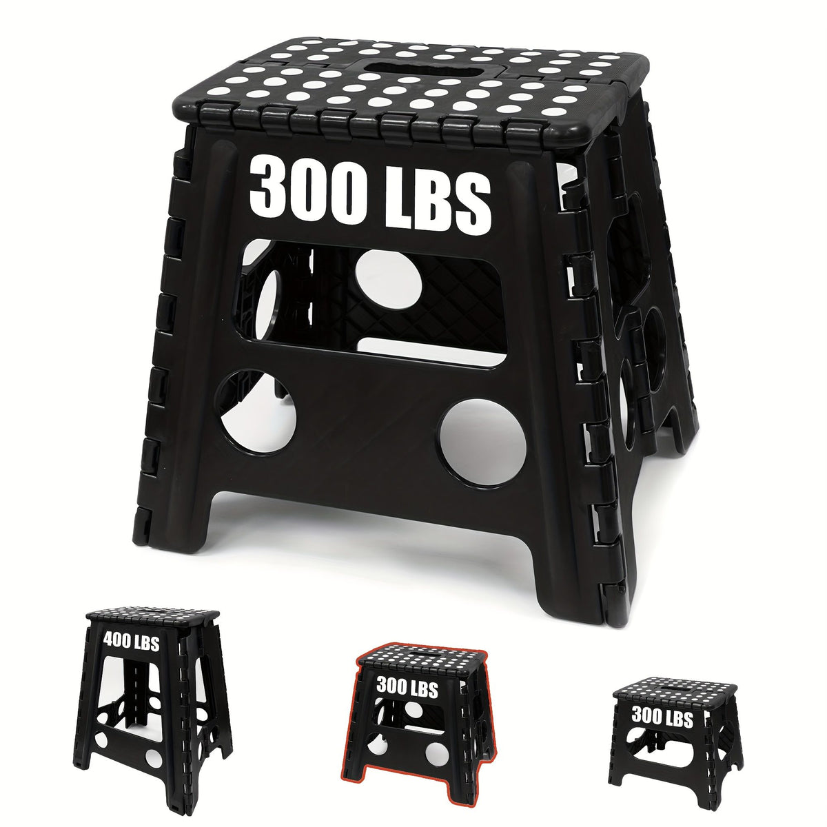 Black foldable camping stool, portable camping seat, lightweight outdoor furniture, durable stool for camping, compact camping gear