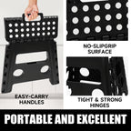 Black foldable camping stool, portable camping seat, lightweight outdoor furniture, durable stool for camping, compact camping gear