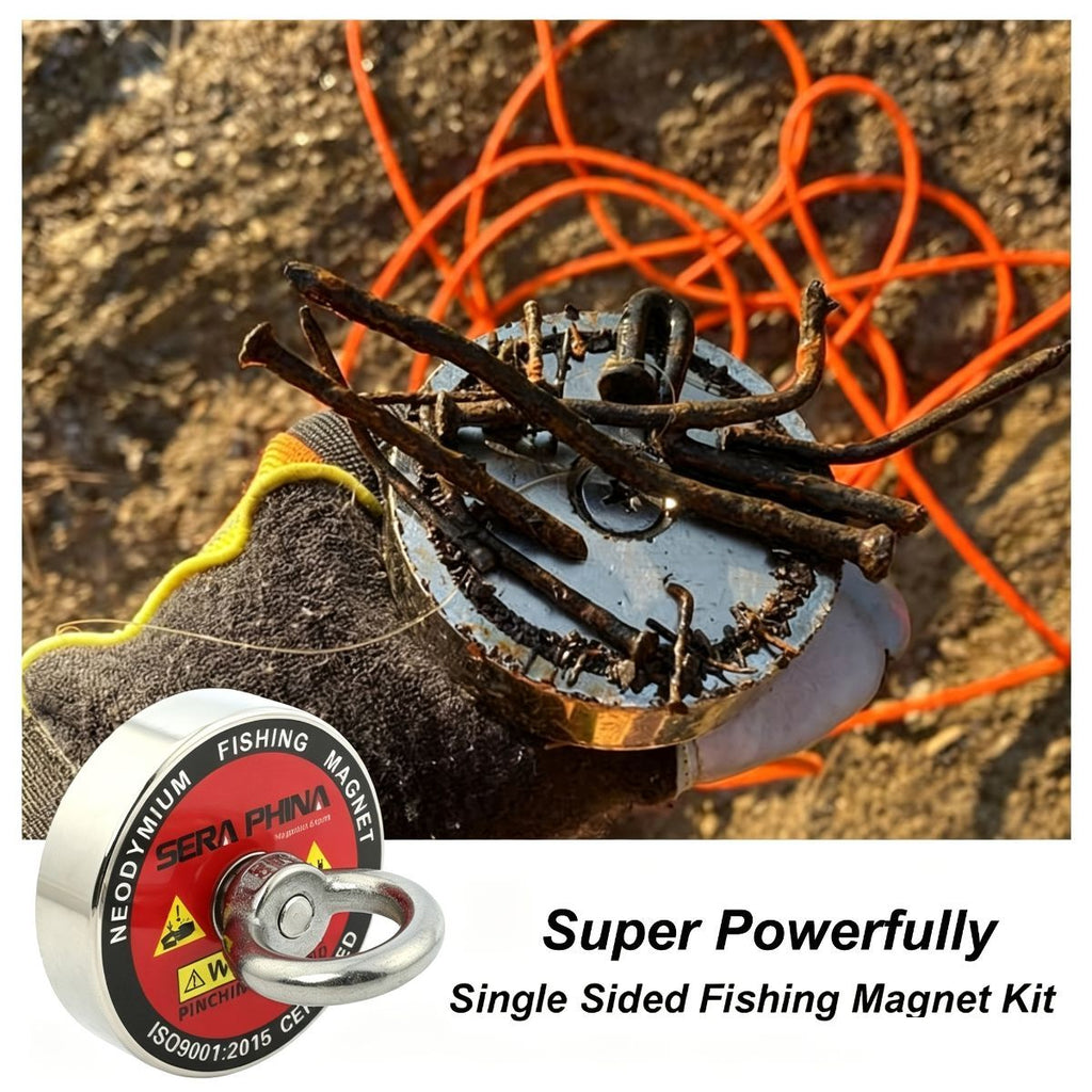 neodymium fishing magnet, N52 magnet, magnet fishing kit, deep sea magnet, river magnet fishing, Sera Phina magnet, strong magnet for fishing, Australian magnet fishing gear - Silver - Size 80kg-176IB