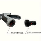 Portable High-Pressure Car Wash Water Gun 3/4-Inch Adapter 1/2-Inch Adapter - Black - Size 01