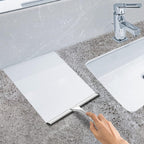 Multipurpose Stainless Steel Shower Scraper for Shower Door with 2 Adhesive Hooks, Bathroom Cleaning Tools Home Window Mirror Scraper for Home Cleaning, Glass Door, Tile Wall, Car, 12 Inch Silver
