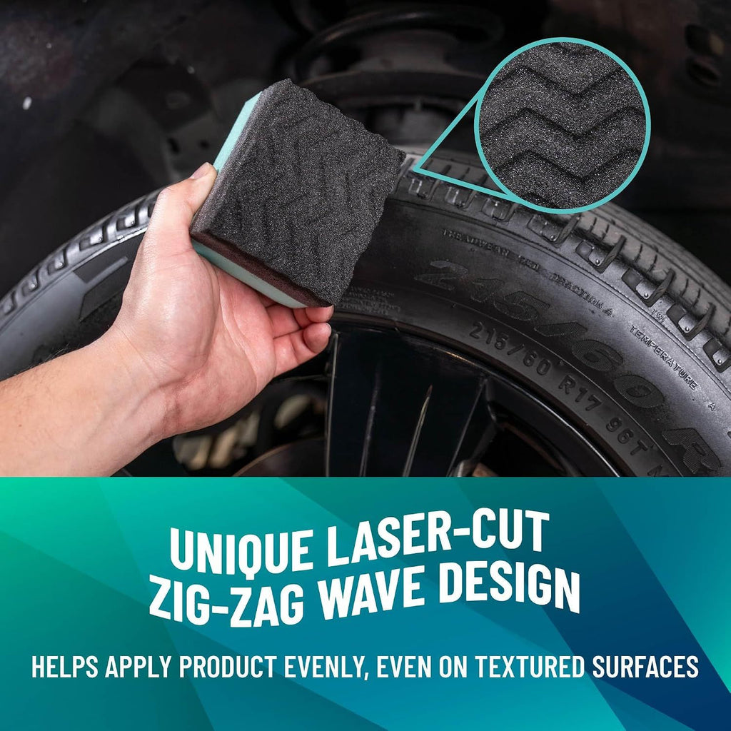 Tire Shine Applicator Pads - Foam Pads for Applying Tire Dressings, Protectants, Wax, Polish and Car Detailer Products for Trucks and SUVs , (Pack of 4)