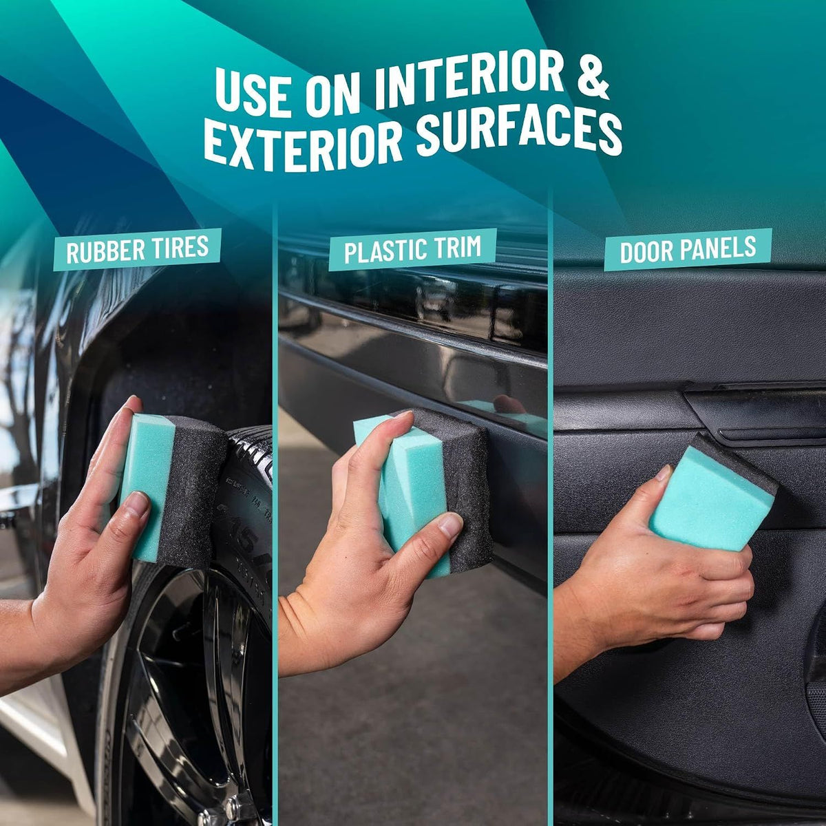 Tire Shine Applicator Pads - Foam Pads for Applying Tire Dressings, Protectants, Wax, Polish and Car Detailer Products for Trucks and SUVs , (Pack of 4)