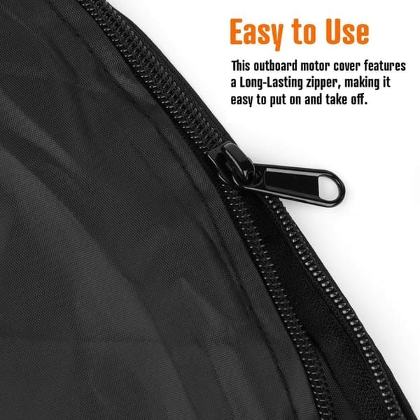 600D marine engine cover, sun protection, wind and rain Oxford cloth, dustproof, mosquito-proof, marine Oxford cloth, outboard cover, waterproof ultraviolet, marine engine protection cover, suitable for yacht, fishing boat (30-60 horsepower)