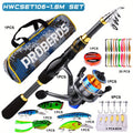 Proberus fishing rod reel set, including spinning reel, 1.8-meter fishing rod, fishing line, artificial bait, lead weight hook, complete set with storage bag