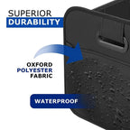 Black 3-in-1 Foldable Storage Organizer: Portable, Expandable, with Removable Dividers & 12 Extra Pockets – Your All-in-One Storage Solution