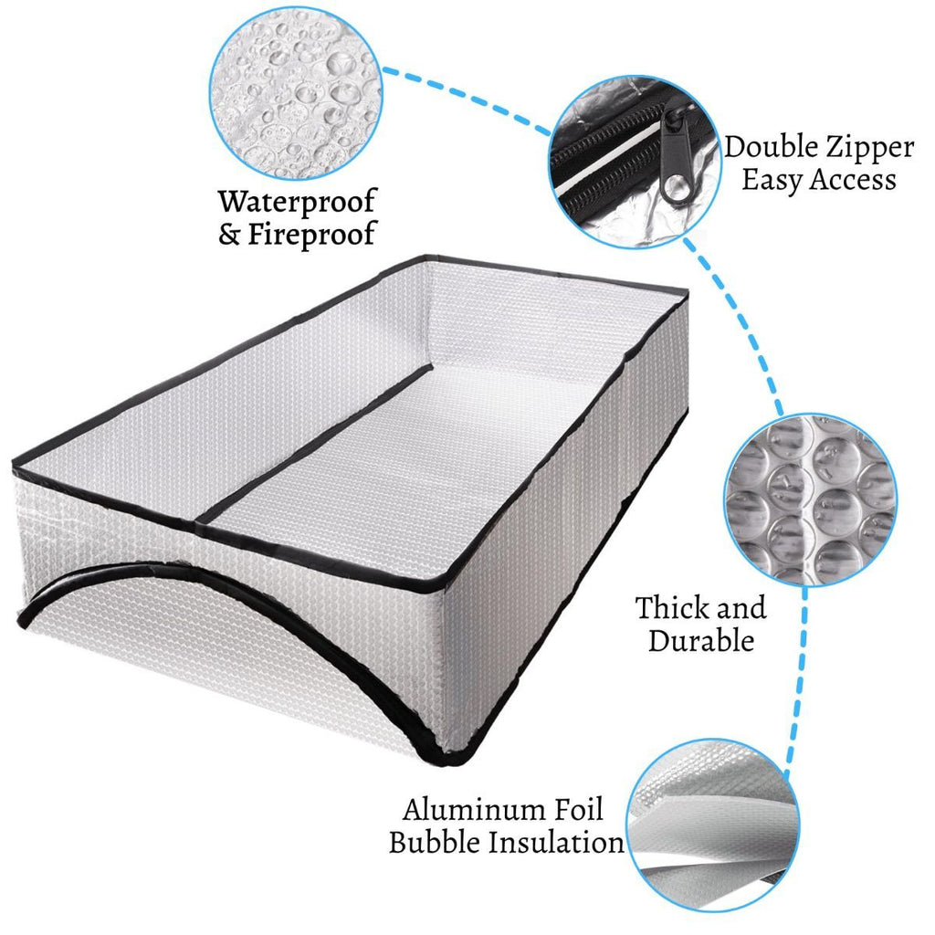 Extra Thick Attic Door Insulation Cover 25"x54"x11", Double Bubble Attic Stairs Insulation Cover for Pull Down Stair, Energy Saving Tent with Easy Access Zipper - Silver - Size 2Pack