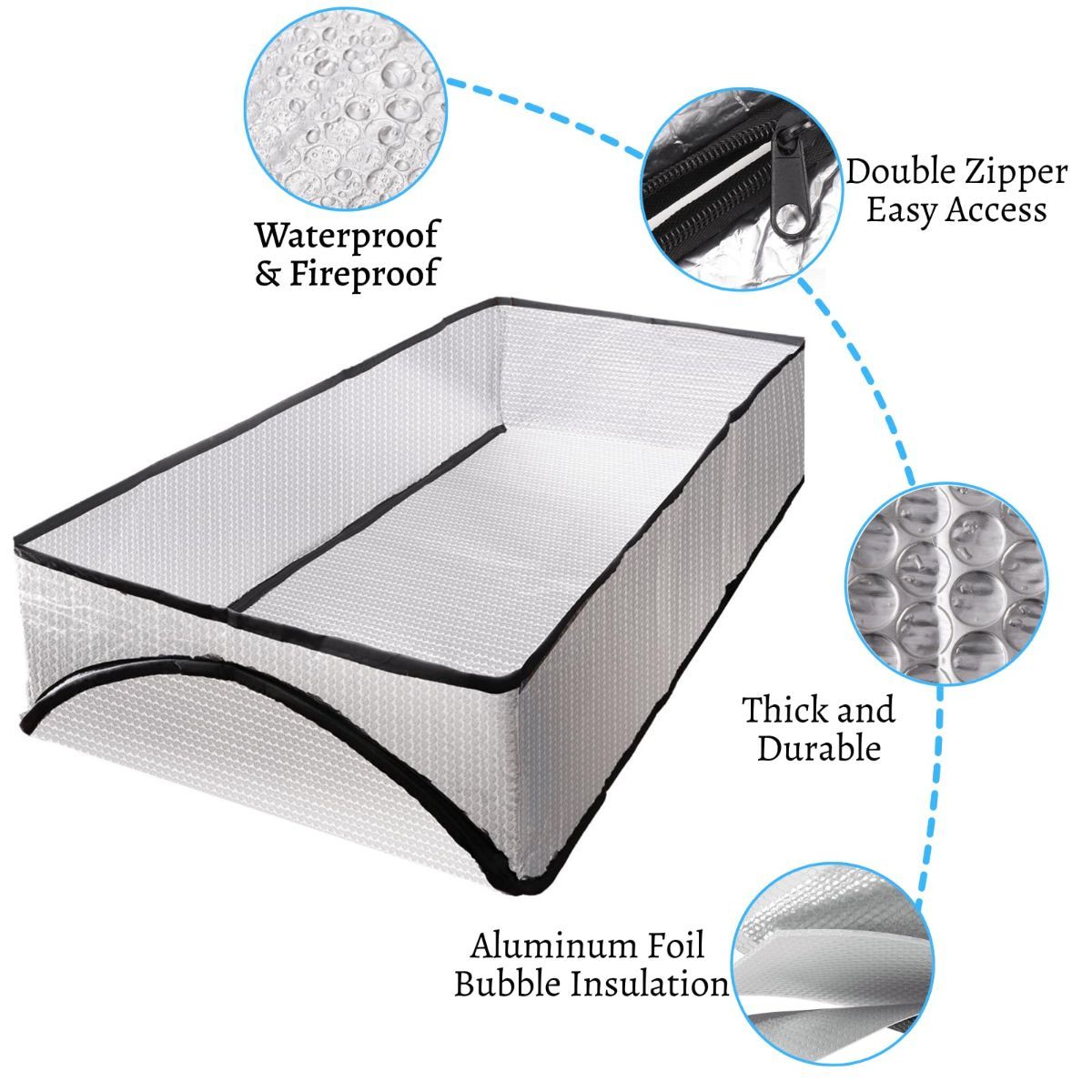 Extra Thick Attic Door Insulation Cover 25"x54"x11", Double Bubble Attic Stairs Insulation Cover for Pull Down Stair, Energy Saving Tent with Easy Access Zipper - Silver - Size 2Pack