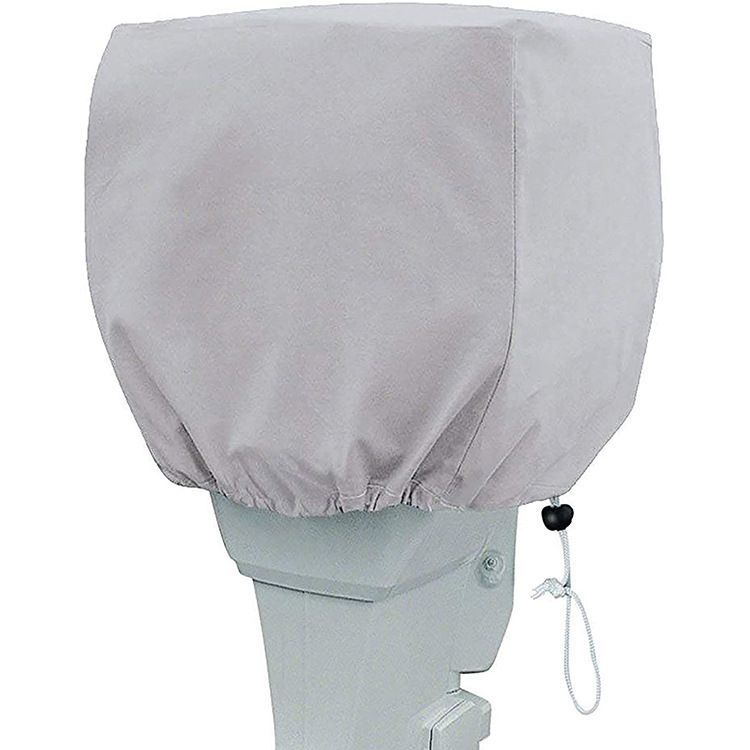 Fit:100-150HP Small Outboard Motor Cover, Boat Motor Cover Black Waterproof Oxford Fabric, Sunproof, All-Weather Protection, Boat Hood Cover Fit Yamaha, Mercury, Suzuki, Tohatsu, Honda - Silver