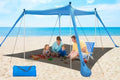 210*170*150CM 4 Poles Beach Tent Shade Canopy with UPF50+ Protection Sun Shelter Portable Camping Tents with Sandbags Poles and Ground Pegs and Anti-Wind Ropes for Beach Outdoor Camping Backyard Picnics - Blue