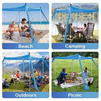 210*200*150CM 4 Poles Beach Tent Shade Canopy with UPF50+ Protection Sun Shelter Portable Camping Tents with Sandbags Poles and Ground Pegs and Anti-Wind Ropes for Beach Outdoor Camping Backyard Picnics - Red