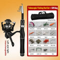 6.9ft Fishing Poles and Reels Combo, 1 Pack Telescopic Fishing Rod and Reel Kits with Lures and Carrier Bag, Lightweight Collapsible Travel Fishing Pole Set for Beginners Men Women