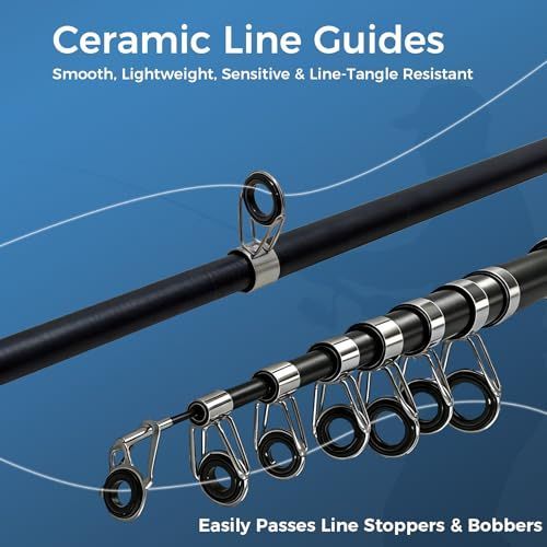 6.9ft Fishing Poles and Reels Combo, 1 Pack Telescopic Fishing Rod and Reel Kits with Lures and Carrier Bag, Lightweight Collapsible Travel Fishing Pole Set for Beginners Men Women