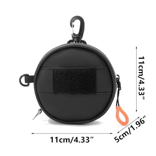 Fishing Line Storage Bag, Portable Fish Line Case Coin Key Pouch with Cable Hole & Hook for Outdoor Fishing - Black - Size 1Pack