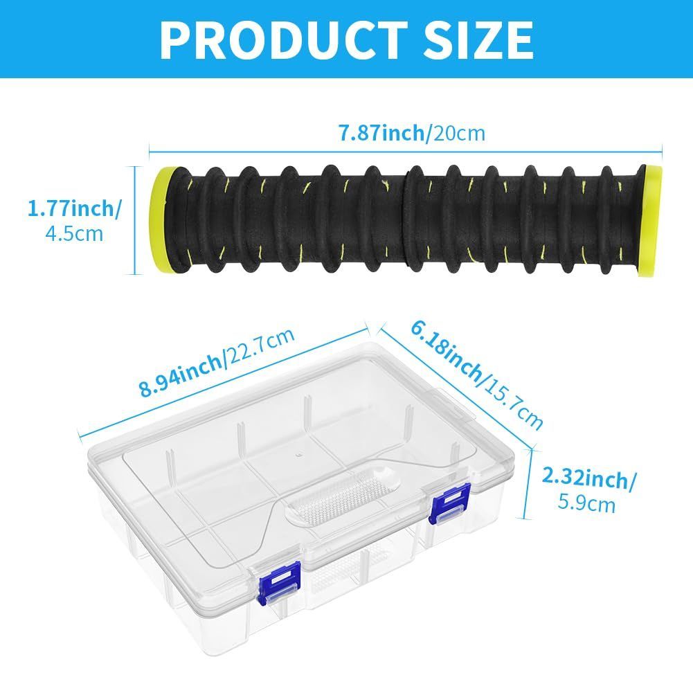 3 Pcs Fishing Leader Storage Organizer, EVA Foam Fishing Line Organizer with 12 Line Slots for Storing Lines Winding Board Rigs Holder Leader Tray Hook Keeper, with Tackle Box