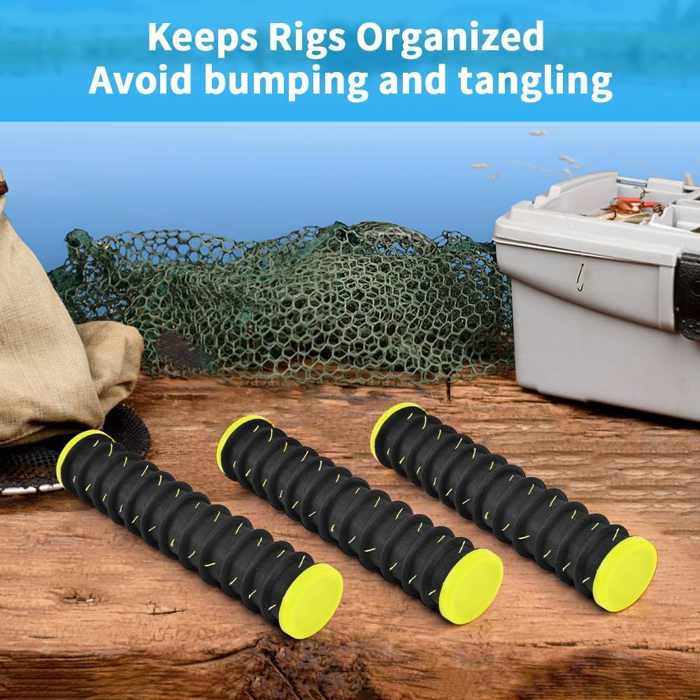 3 Pcs Fishing Leader Storage Organizer, EVA Foam Fishing Line Organizer with 12 Line Slots for Storing Lines Winding Board Rigs Holder Leader Tray Hook Keeper, with Tackle Box