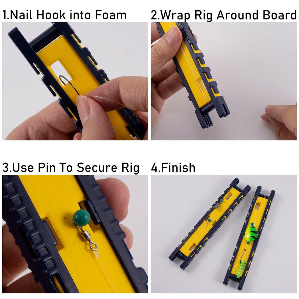 Fishing Snelled Hook Holder for Leader Line Rig Foam Board Snell Organizer with Tackle Box