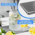 2PCS Large Ice Packs for Lunch Boxes Reusable Stainless Steel Ice Packs, No Water Needed, for Coolers, Camping, and Picnic Baskets Metal Bento Box Ice Packs Keep Food and Drinks Fresh and Cool