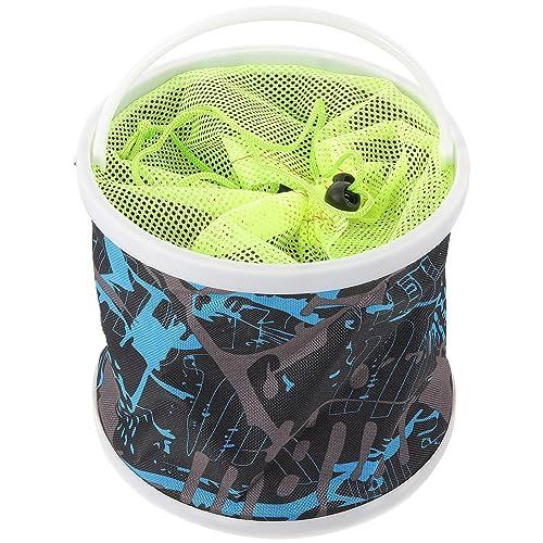 22cm Diameter Camping Sink Collapsible Fishing Bucket for Fish Foldable Bucket Collapsible Camping Plastic Space-Saving - Green