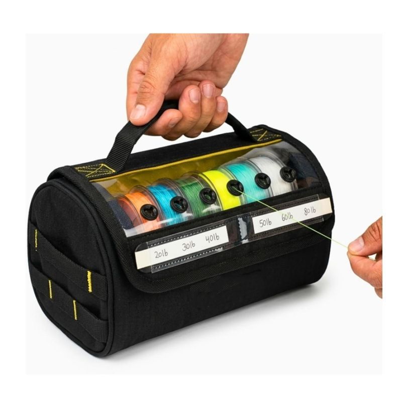 Fishing Line Storage Bag – Tangle-Free Line Management Bag with Built-In Dispenser, Fishing Spool Bag with Writable ID Panel