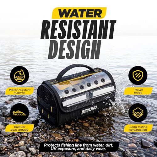 Fishing Line Storage Bag – Tangle-Free Line Management Bag with Built-In Dispenser, Fishing Spool Bag with Writable ID Panel