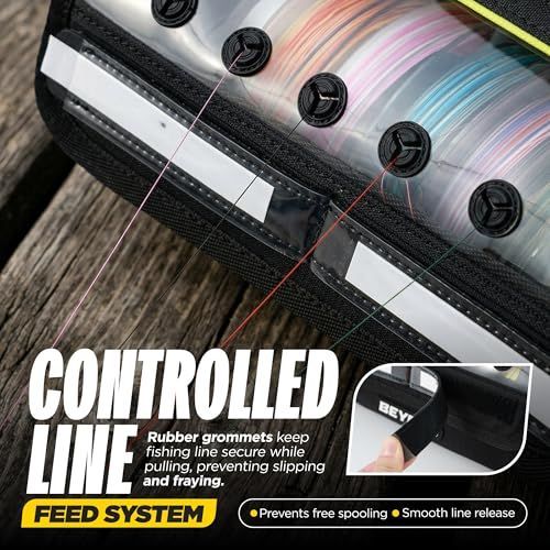 Fishing Line Storage Bag – Tangle-Free Line Management Bag with Built-In Dispenser, Fishing Spool Bag with Writable ID Panel