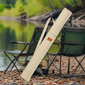 130cm Fishing Fishing Pole Storage Bag Portable Protection Cover Side Pocket Multipurpose Travel Carry Tackle Storage - Beige - Size 130cm