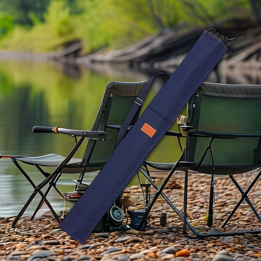 130cm Fishing Fishing Pole Storage Bag Portable Protection Cover Side Pocket Multipurpose Travel Carry Tackle Storage - Beige - Size 130cm