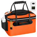 4 Gallon Foldable Fishing Bucket Portable Aerator EVA Live Bait Bucket Quiet Air Pump - Orange