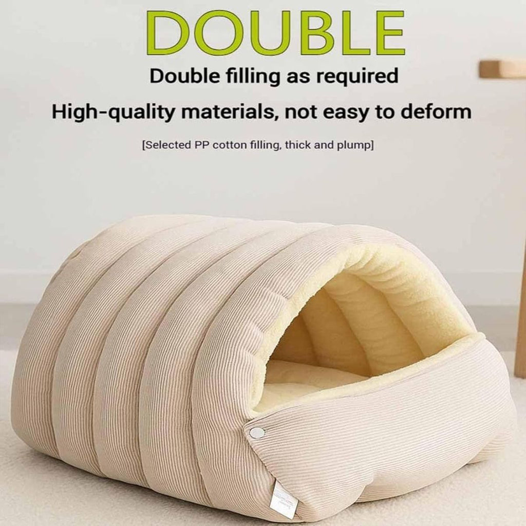 Cozy Monster Cat Bed, Cave Style Pet Bed, Cat Beds for Indoor Cats, Cat Cave Bed Cat Tent with Removable Cushion, Warm Cave Nest Sleeping Bed Puppy House for Cats Small Dogs - Green - Size 43cm*40cm*28cm