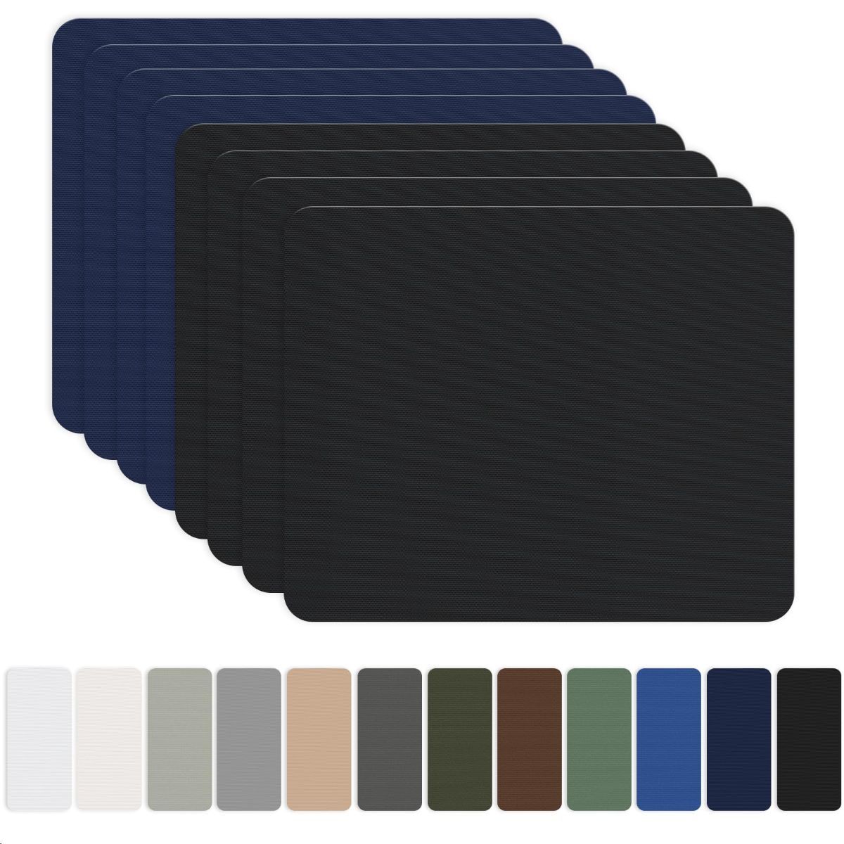 8 Pieces 7.87 x 5.9 inch Nylon Repair Patches Nylon Fabric Patch Self-Adhesive Fabric Repair Tape Waterproof Lightweight Outdoor Gear Patch Kit for Down Jacket Clothing Tent Bag - Black and Navy Blue - Size 8 Pieces