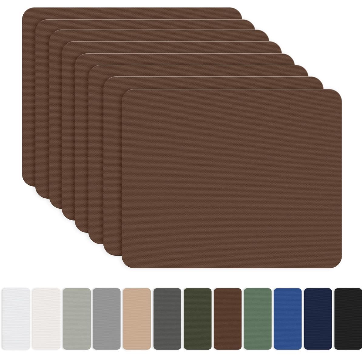 8 Pieces 7.87 x 5.9 inch Nylon Repair Patches Nylon Fabric Patch Self-Adhesive Fabric Repair Tape Waterproof Lightweight Outdoor Gear Patch Kit for Down Jacket Clothing Tent Bag - Brown - Size 8 Pieces