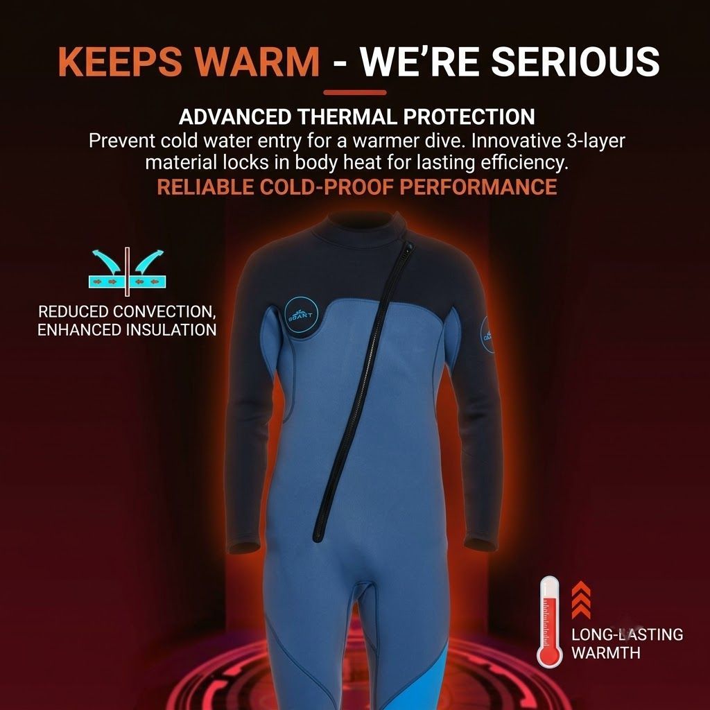 3MM Men's Full Wetsuit – 4-Way Stretch, UPF 50+, Thermal & Scratch Resistant for Diving & Surfing - Purple - Size XL