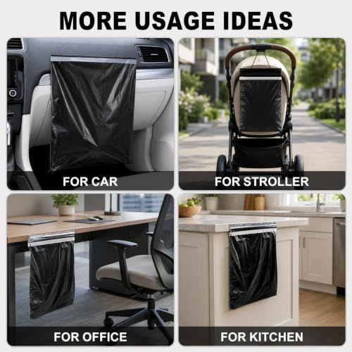 50 PCS Car Trash Bags Disposable Leakproof Hanging Stick-On | Trash Bags for Car SUV Truck RVs Road Trips & Travel Waterproof Garbage Bags, Leak Proof Design Vehicle Trash Organizer